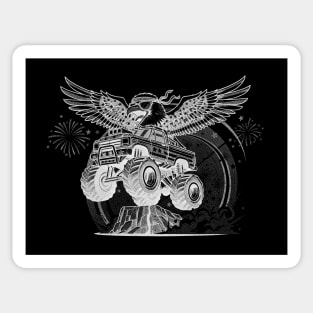 American Eagle on Monster Truck – Retro Delivery Driver Sticker